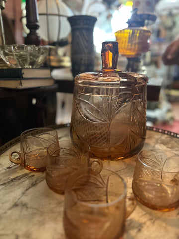 II.5010 PONCHERA  DE CRISTAL CON 4 VASOS