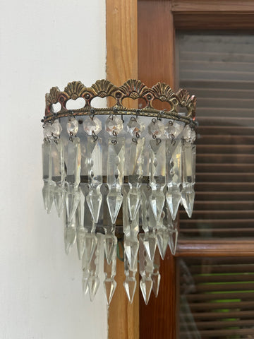 II.5017 PAR DE APLIQUÉS DE BRONCE Y CRISTAL