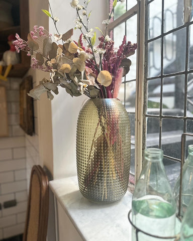 II.5023 FLORERO DE VIDRIO VERDE