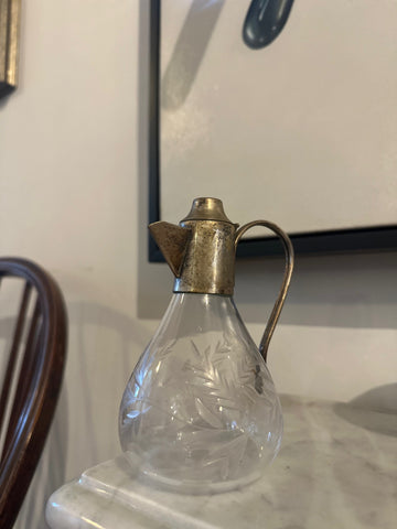 II.5030 SALSERO DE VIDRIO CORTADO Y PLAQUÉ