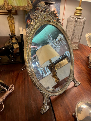 II.5044 ESPEJO DE MESA DE BRONCE PLATEADO