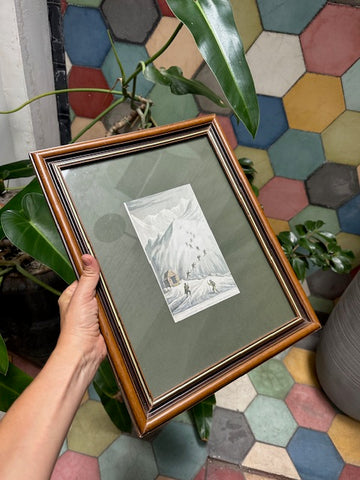 II.5058 MARCO ANTIGUO CON DIBUJO DE NIEVE