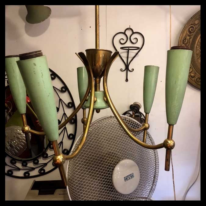 II.1222 LÁMPARA ART DECÓ DE CINCO LUCES