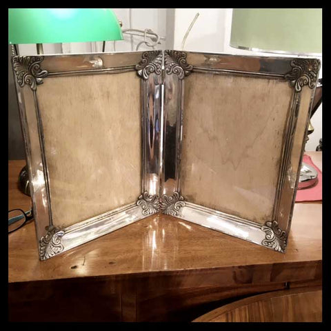 II.1225 MARCO DE FOTO DOBLE DE PLATA