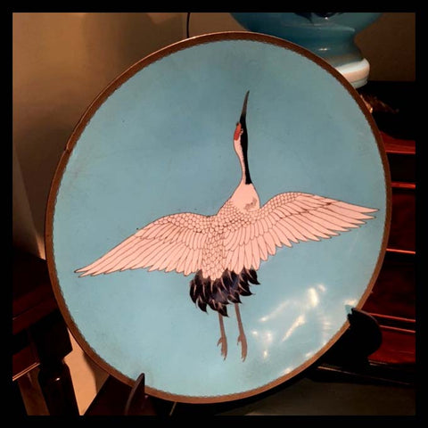 II.1275 PLATO CLOISSONÉ CELESTE