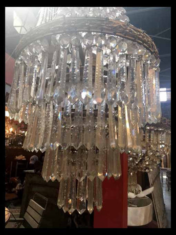 II.1299 LÁMPARA DE CRISTAL Y BRONCE