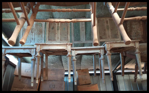 I.3002  CUARTETO DE SILLAS ART NOUVEAU