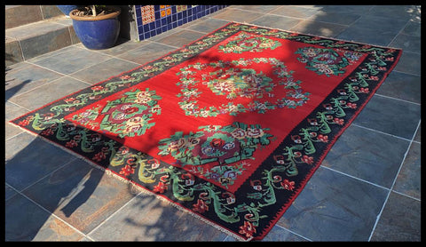 II.2925   ALFOMBRA KILIM ROJO Y VERDE