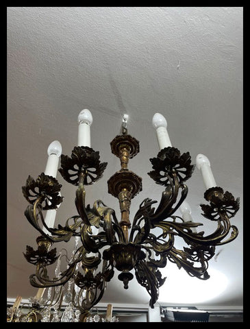 II.3052   LÁMPARA DE BRONCE FRANCESA 8 LUCES