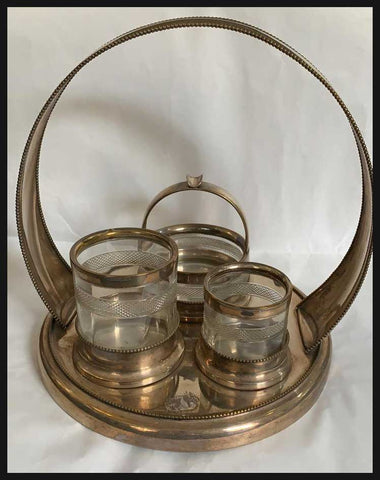 II.2320 SET DE FUMADORES PLAQUÉ