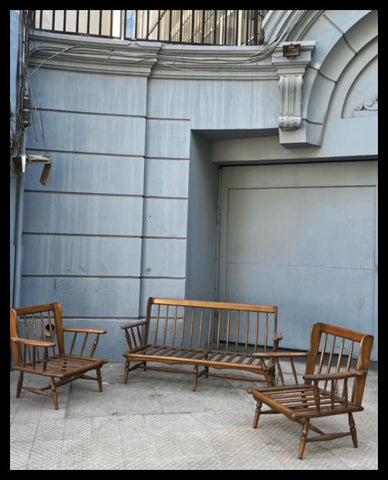 I.3878 JUEGO DE LIVING DE MADERA