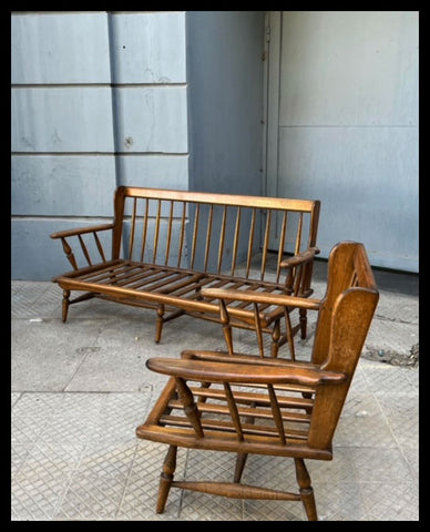 I.3878 JUEGO DE LIVING DE MADERA