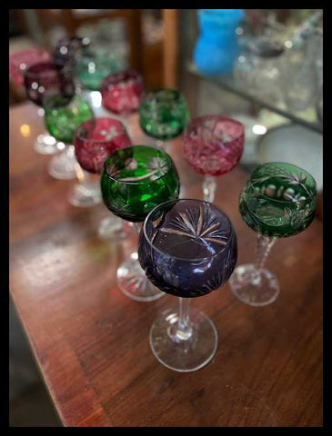 I.3257   COPAS DE CRISTAL TALLADAS