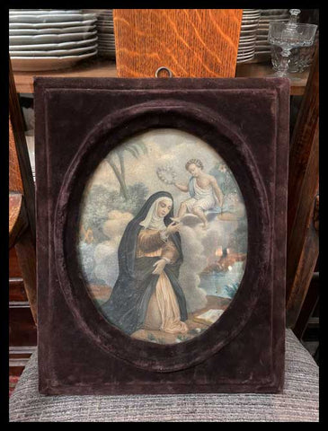 I.3277   MARCO DE TERCIOPELO DE SANTA ROSA DE LIMA