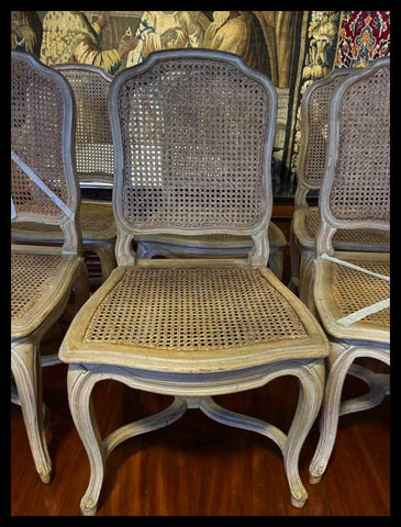 I.3311  6 SILLAS REGENCIA DE MADERA Y JUNCO