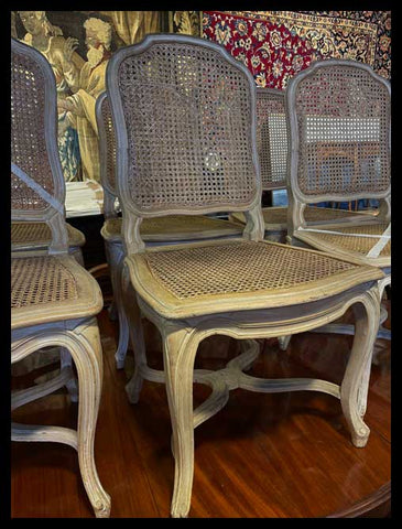 I.3311  6 SILLAS REGENCIA DE MADERA Y JUNCO