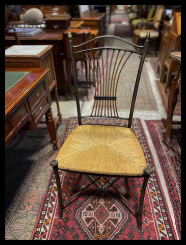 I.3333  CUARTETO DE SILLAS DE FIERRO Y PAJA