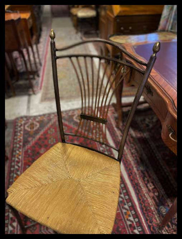 I.3333  CUARTETO DE SILLAS DE FIERRO Y PAJA