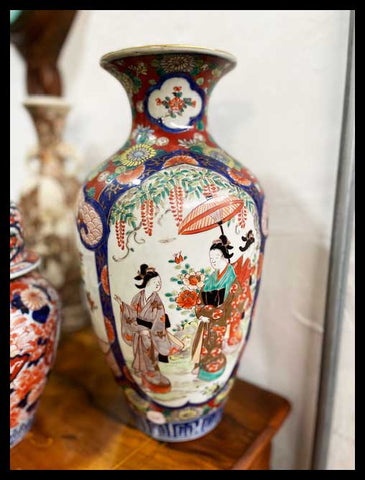 II.3156  JARRÓN CHINO AZUL Y NARANJA