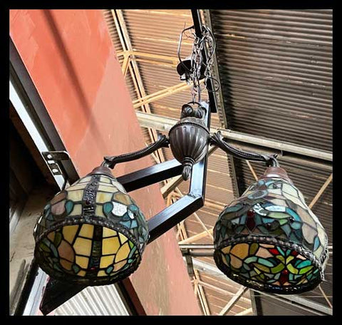 II.3187   LÁMPARA VITRAL DOBLE