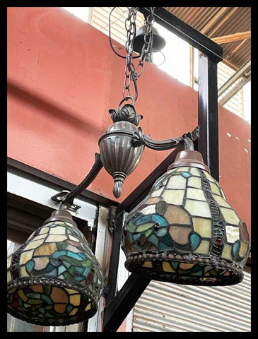 II.3187   LÁMPARA VITRAL DOBLE