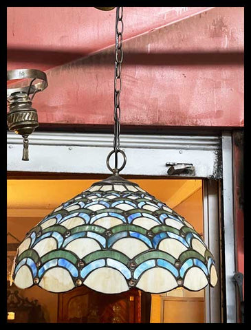 II.3188 LÁMPARA VITRAL 3 LUCES EN TONOS AZULES