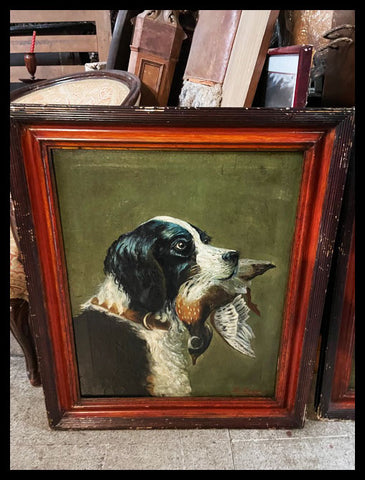 I.3473   PAR DE ÓLEOS DE PERROS FIRMA REVECO