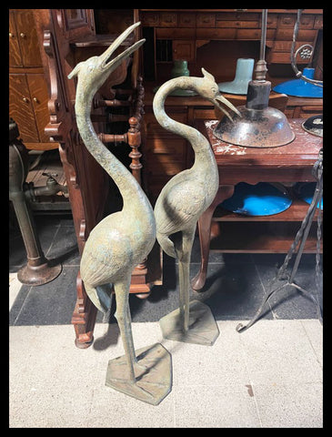 II.3239  PAR DE GARZAS DE BRONCE