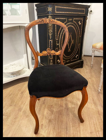 I.3681 SEXTETO DE SILLAS FELPA NEGRA