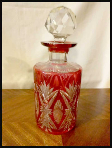 II.2388 BOTELLA DE CRISTAL ROSADO