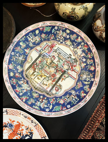 II.3351 GRAN CENTRO CHINO DE MESA AZUL