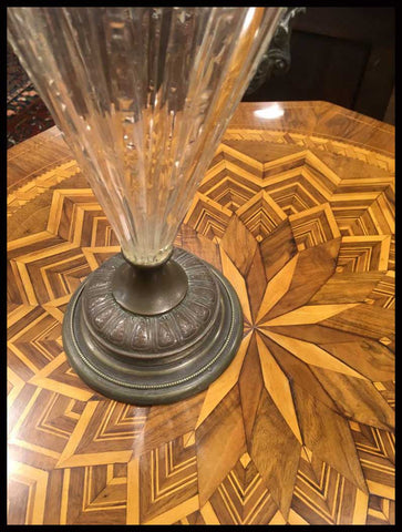 II.1613 JARRA DE CRISTAL Y PELTRE