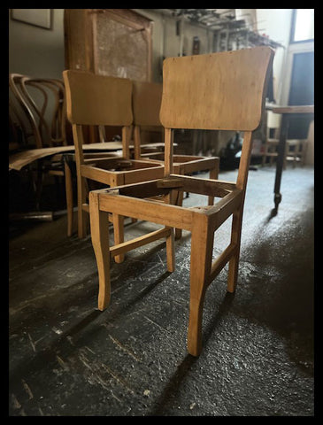 I.4076 SEXTETO SILLAS DE MADERA POR TAPIZAR