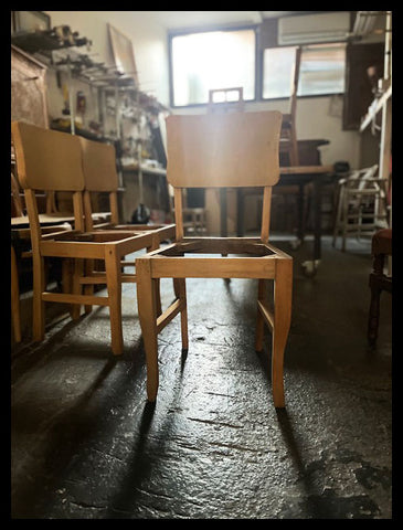 I.4076 SEXTETO SILLAS DE MADERA POR TAPIZAR