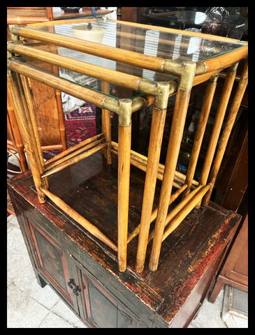 I.4091 TRÍO DE MESAS NIDO VIDRIADAS