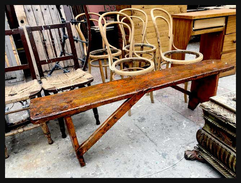 I.1430 BANCA RÚSTICA DE MADERA PATINADA