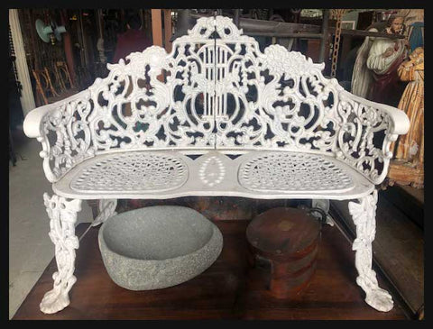 I.1432 BANCA DE FIERRO FUNDIDO BLANCO