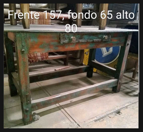 I.1794 MESA CON CAJÓN VERDE Y ROJO