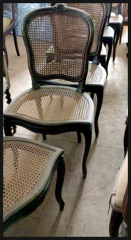 I.1937 8 SILLAS DE NOGAL Y JUNCO