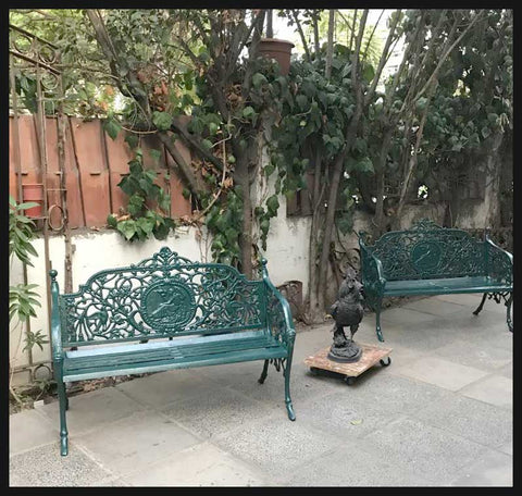 I.1948 PAR DE BANCAS VERDES