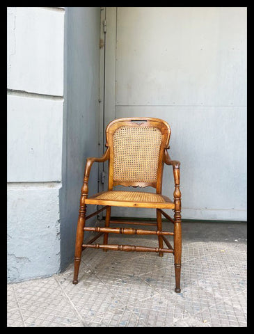 I.4177 SILLA DE ROBLE AMERICANO Y JUNCO