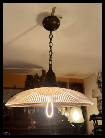 II.3665 LÁMPARA DE CIELO DE VIDRIO