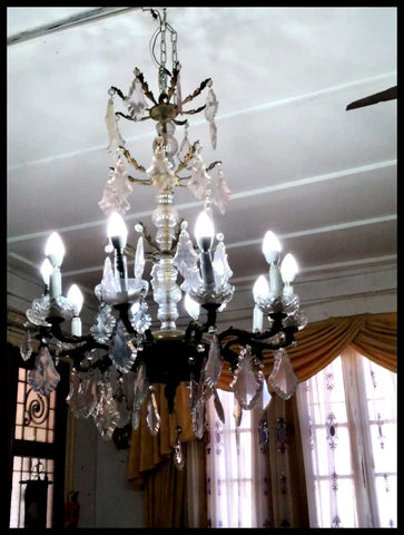 II.2508	LÁMPARA GRANDE DE CRISTAL 10 LUCES