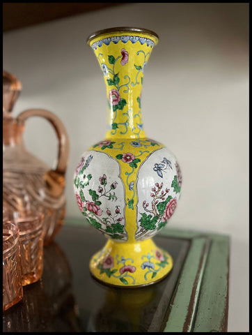 II.3361  FLORERO CLOISONNÉ AMARILLO