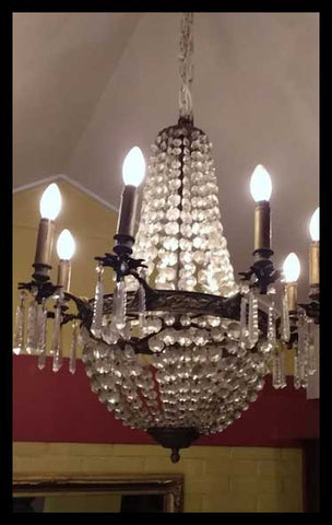 II.2628	LÁMPARA DE CRISTAL Y BRONCE