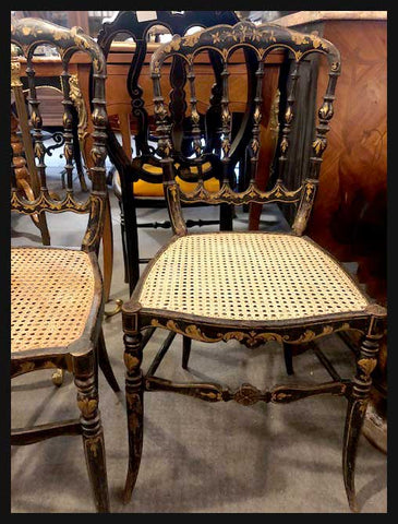 I.1466 PAR DE SILLAS FRANCESAS PINTADAS A MANO