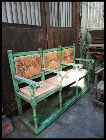 I.2047 BANCA TURQUESA DE TRES CUERPOS