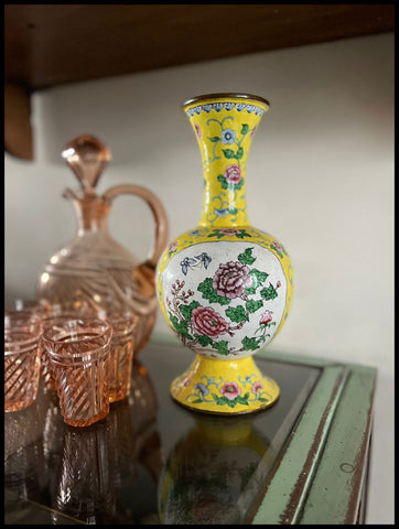 II.3361  FLORERO CLOISONNÉ AMARILLO