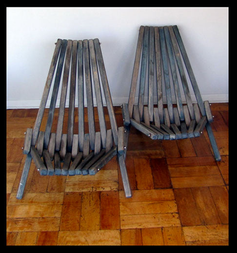 I.460 PAR DE SILLAS PLEGABLES DE MADERA