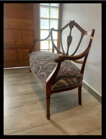 I.4011 BANCA DE CAOBA RUBIA RETAPIADA